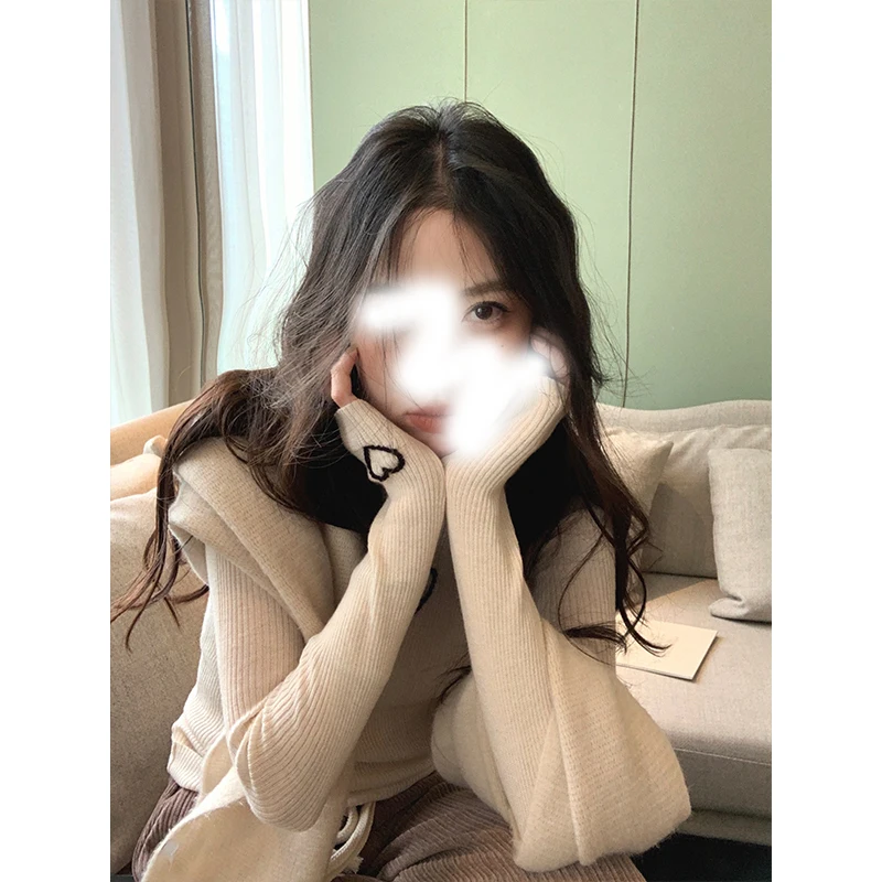 

2021 Autumn And Winter New Sweetheart Sect Leader Long Sleeve Inner Top Women's High Neck Slim Fit Minority Bottom Shirt