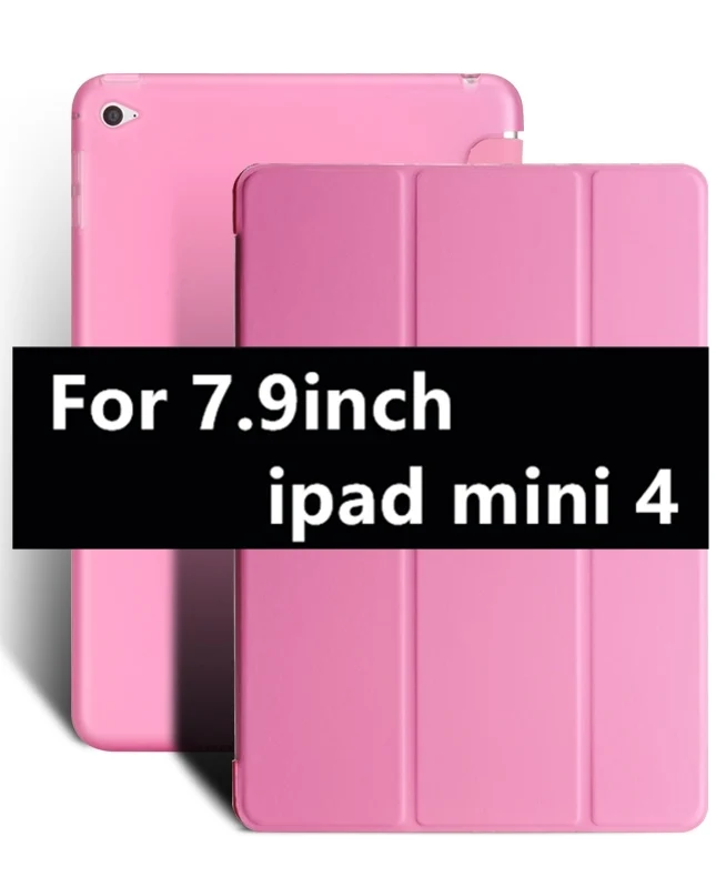 Чехол для ipad 5 Air с откидной подставкой для ipad 2/3/4, полностью умный чехол из искусственной кожи для ipad mini 4, чехол для ipad Air, настольный чехол+ ручка - Цвет: mini4 pink