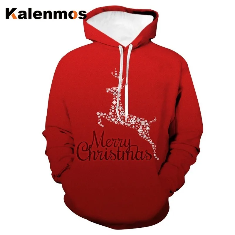 Пара рождественских толстовки для женщин и мужчин с принтом оленя повседневные