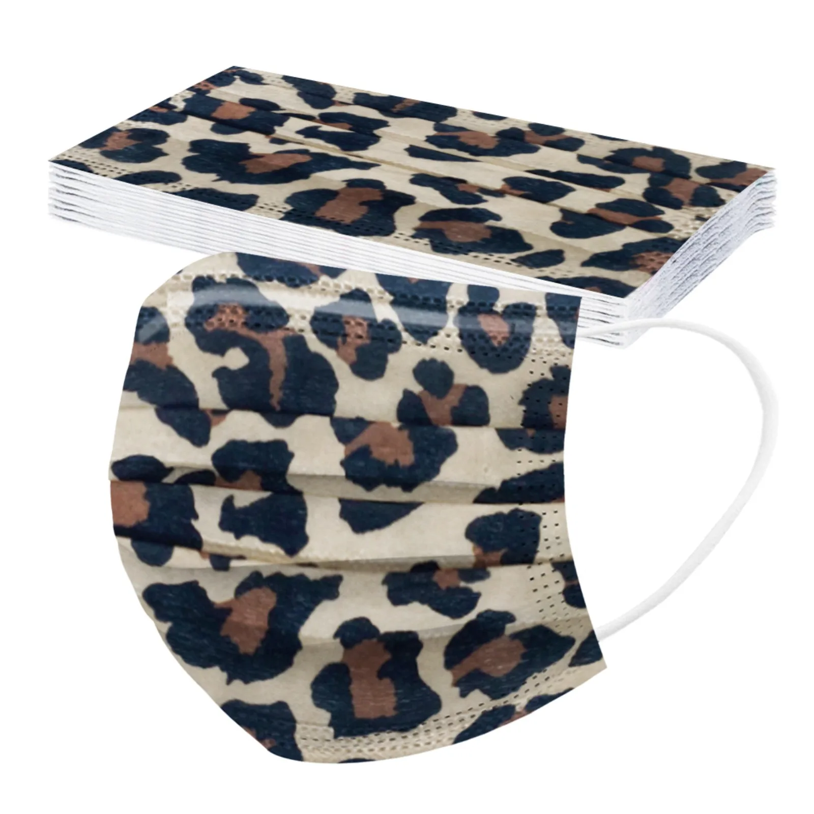 

50pc Adult Unisex Disposable Masker Fashion Leopard Printed Mouth Mask Breathable Outdoor Face Mask Mondkapjes Mascarilla