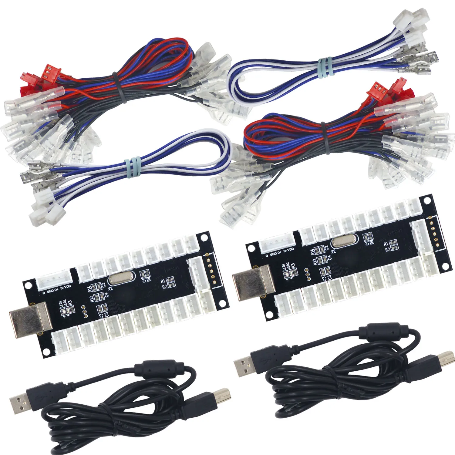 SJ @ JX аркадная игра usb датчик 2 игрока светодиодный Кнопка Джойстик управления DIY Kit
