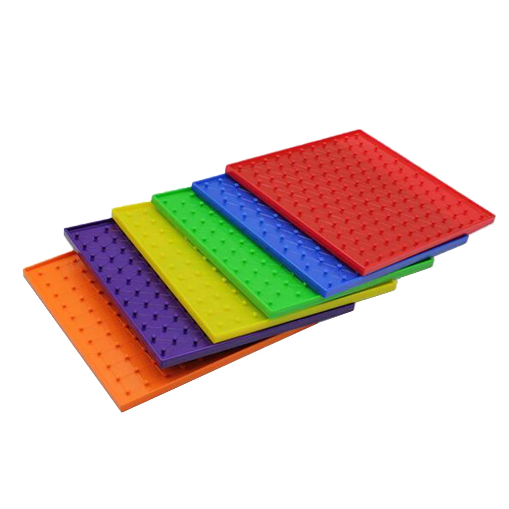 

6Pcs Durable Double-sided Peg Geoboard Primary Mathematics Learning Kids