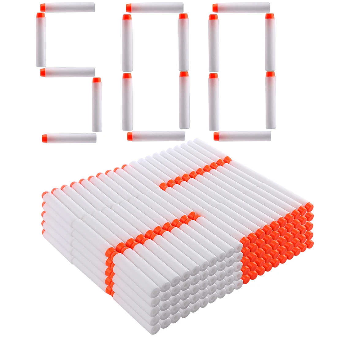 100 шт/200 шт/500 шт/1000 шт флуоресцентная дротика для заправки универсальная Стандартная Круглая головка полые пули из пенопласта для игрушечного пистолета Nerf - Цвет: 4