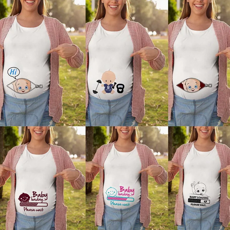 

Pregnant Women Maternity T-Shirt Tops Mama Clothes Women Funny Pattern Print Pregnancy T Shirt Ropa Premama Embarazada