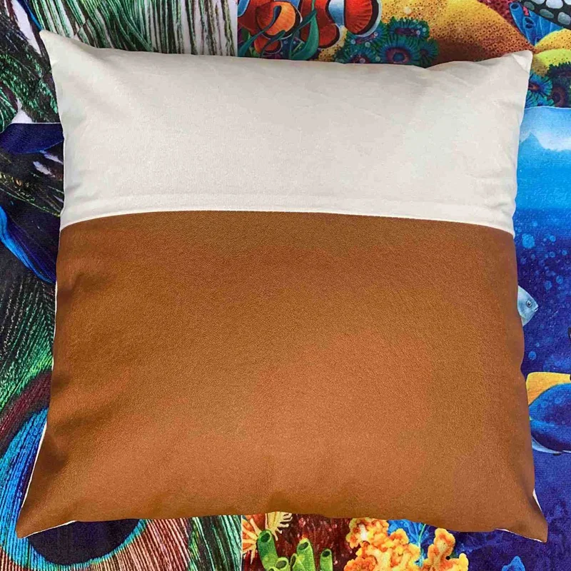 45X45Cm Кожа Pu Сплошной цвет простой европейский стиль диван наволочки коричневый