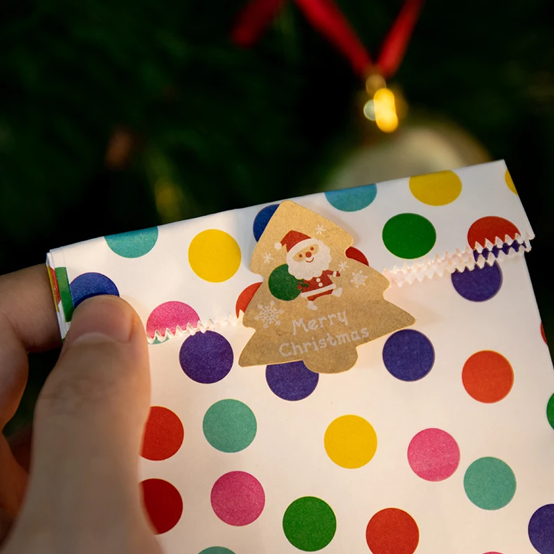 60 шт. наклейки на новогоднюю ёлку из крафт-бумаги |