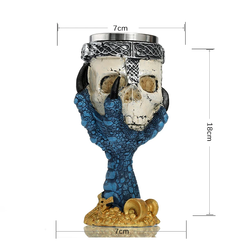 3D кружка из нержавеющей стали бокал чашка с черепом креативная смола голова