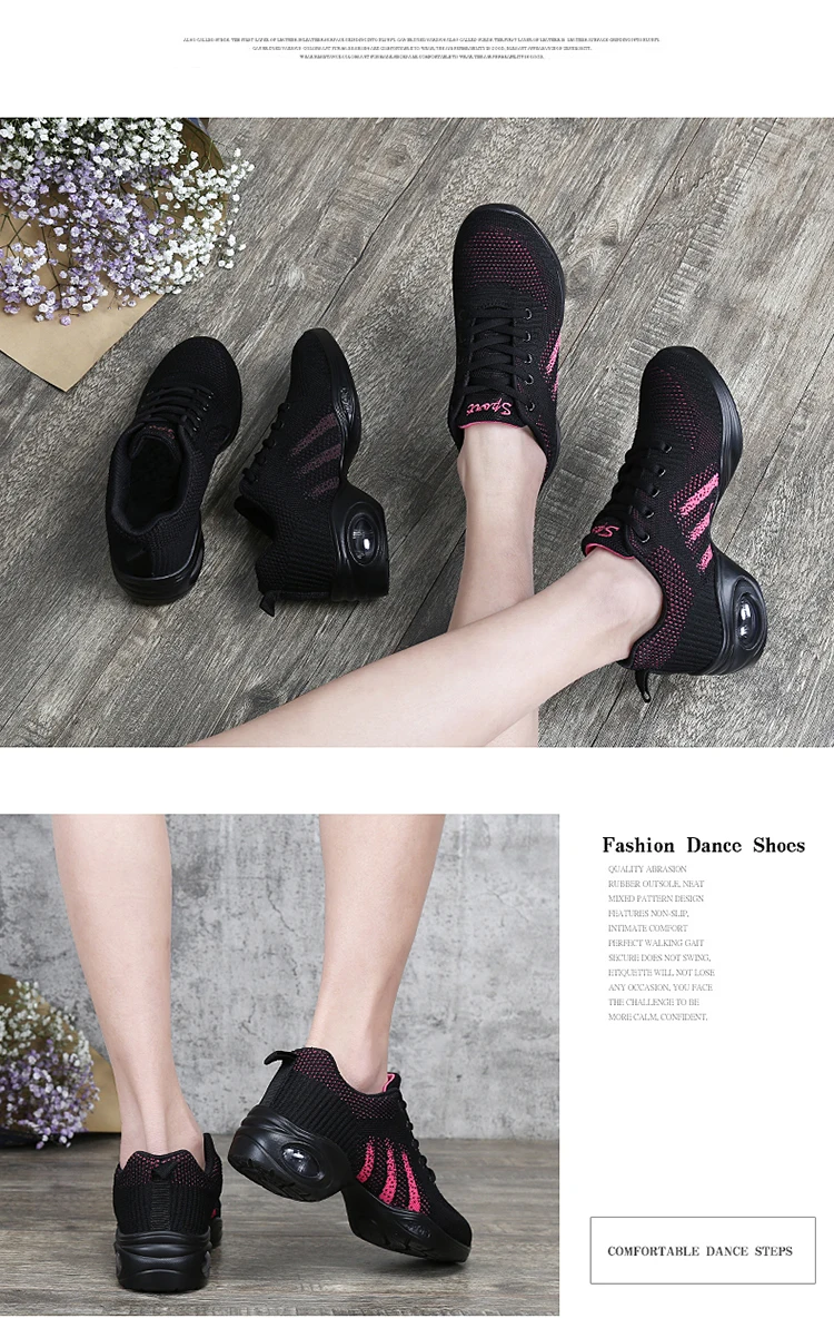 Zapatos De Baile Latino Mujer танцевальная обувь для женщин Джаз дыхание Спортивный Бюстгалтер с сеткой вентиляции практичные кроссовки для женщин современный танец
