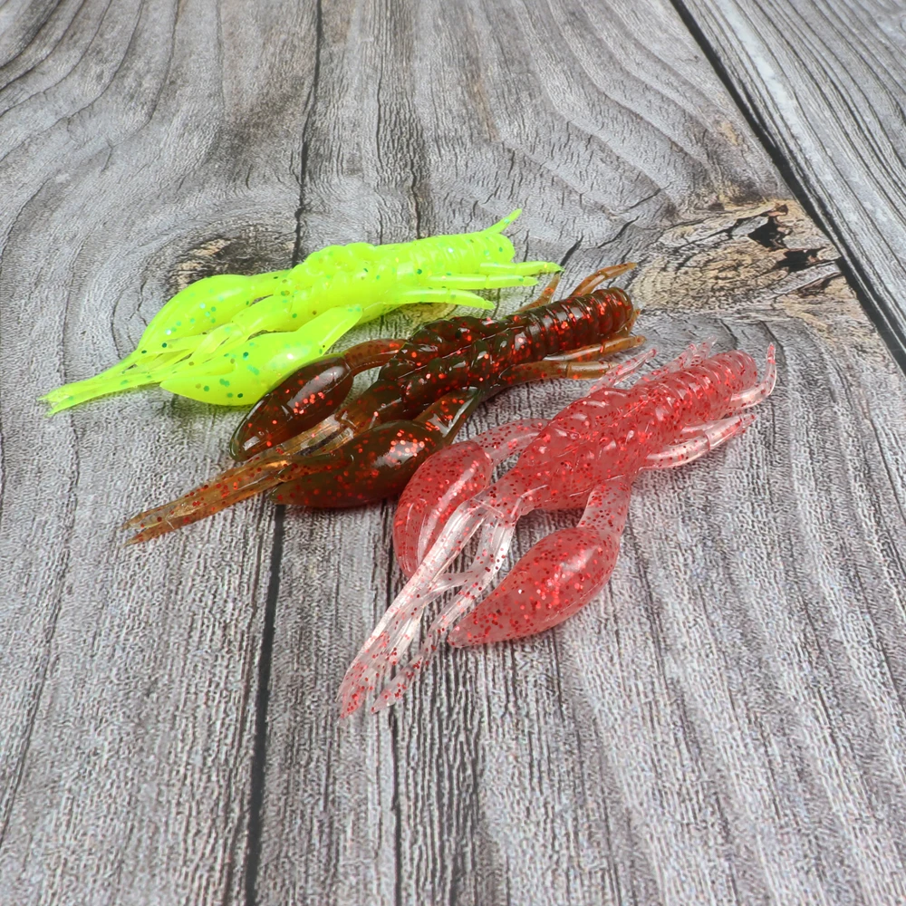 

JOHNCOO Soft Fishing Lure Shrimp Bait 55mm 2.1g/80mm 5.4g Artificial Bait Fishing Wobblers Crayfish Trout Lure Crawfish