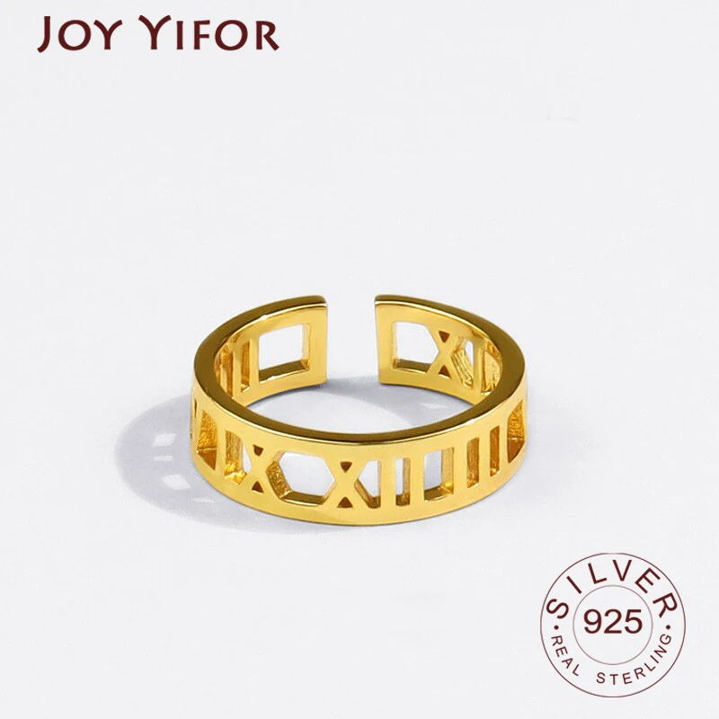 

925 Sterling Silver New Simple Design Chain Letters Rings Retro Distressed Opening Handmade Ring Fashion Fine Jewelry