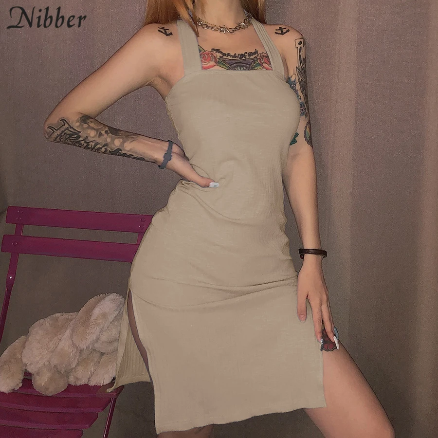 Nibber Harajuku однотонные простые облегающие мини платья для женщин осеннее модное уличное платье для отдыха для девочек стрейч тонкое кружевное платье mujer
