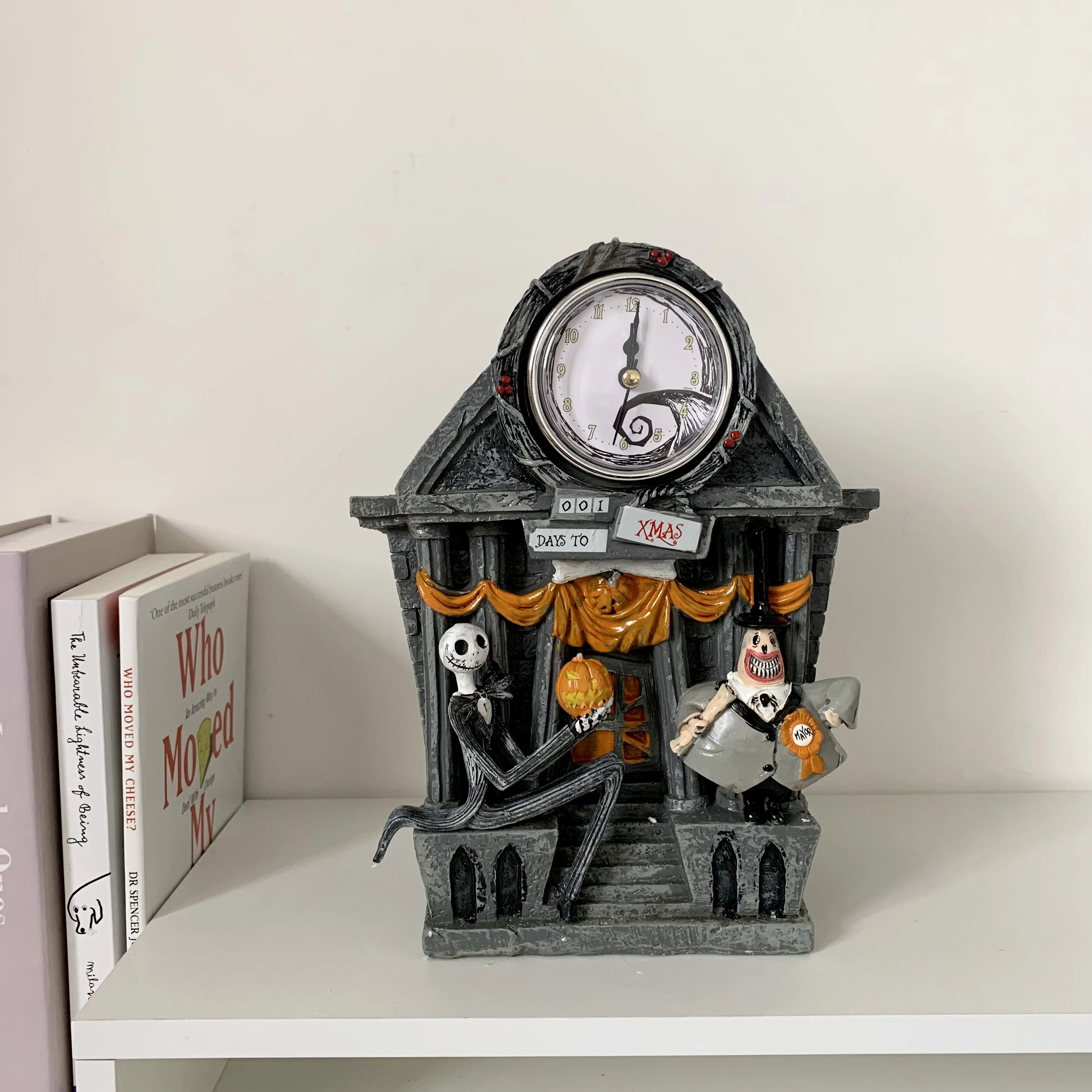 

New 23CM The Nightmare Before Chritmas Jack Piggy Bank Clock Halloween Gift Christmas Resin Decoration Hand-made Toy
