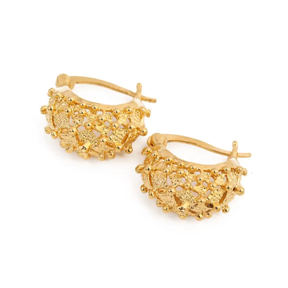 Модные серьги для женщин 24K золотого цвета Европа Медь ювелирные