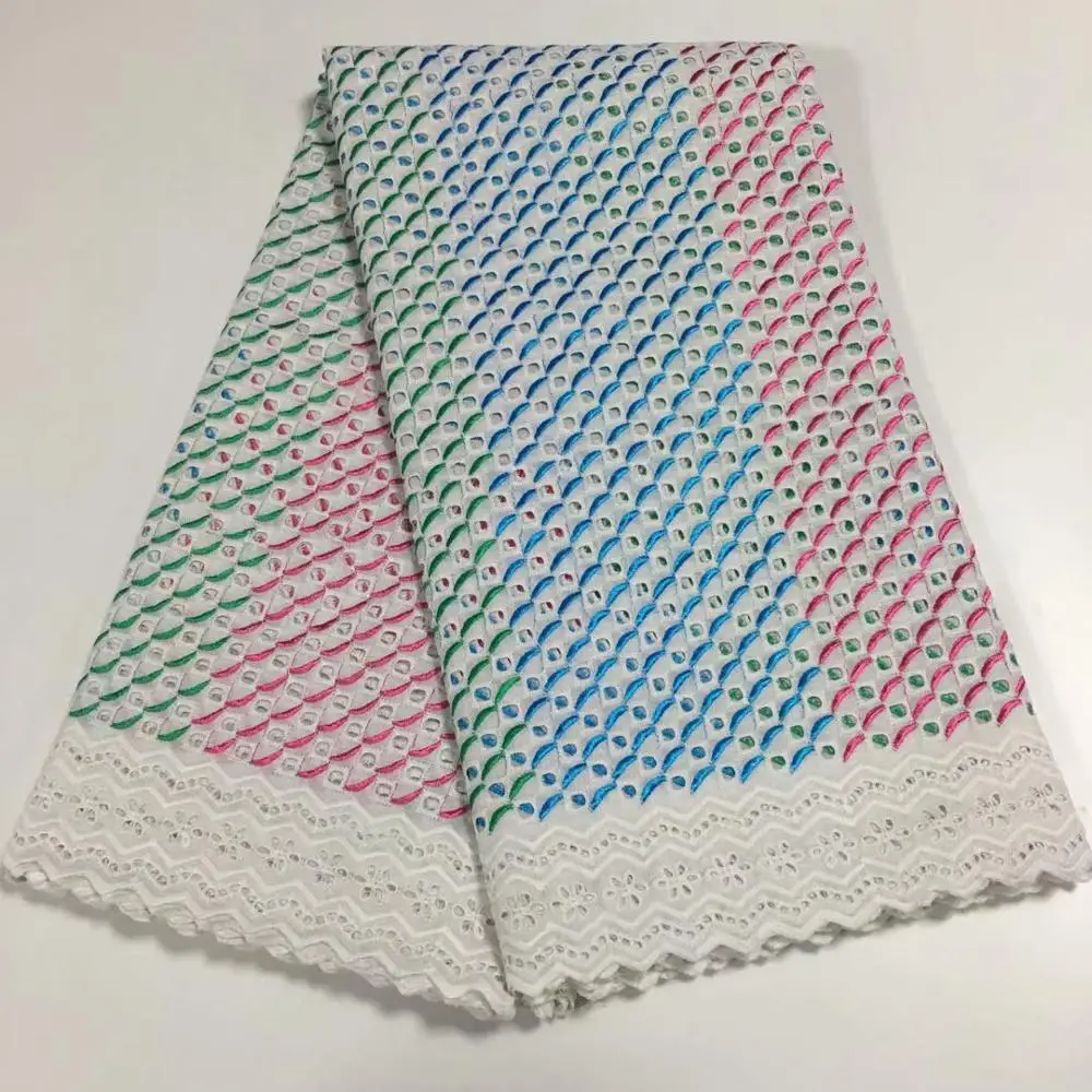 Африканская Хлопковая кружевная ткань нигерийская швейцарская вуаль кружево