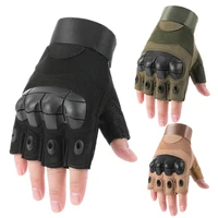 rubber knuckle fingerless tactical gloves men military paintball airsoft outdoor climbing riding army male half finger gloves