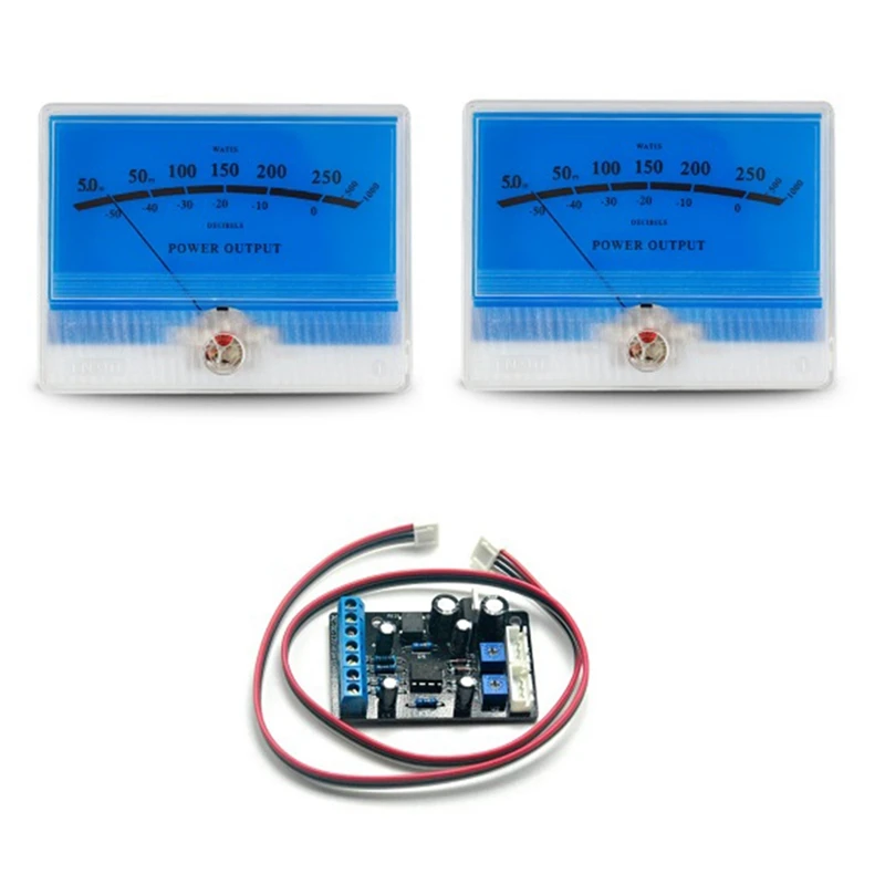 

ABSF 2Pcs Lake Blue VU Meter + 1Pcs драйвер фигуры на доску Head Table DB Table Audio Power усилитель с подсветкой