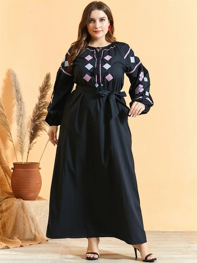 Siskakia размера плюс платья для женщин в африканском стиле черного цвета с