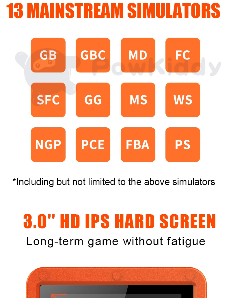 2020 New Game 3-inch IPS Screen Flip Handheld Console Dual Open System 16 Simulators Retro PS1 Kids Gift 3D | Электроника