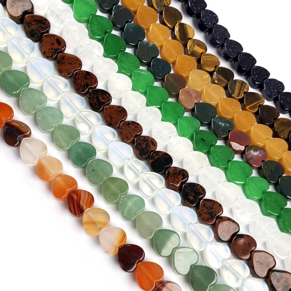 

Natural Stone Quartzs Beads Heart Shape Turquoises Crystal for Jewelry Making DIY Necklace Bracelet Accessories
