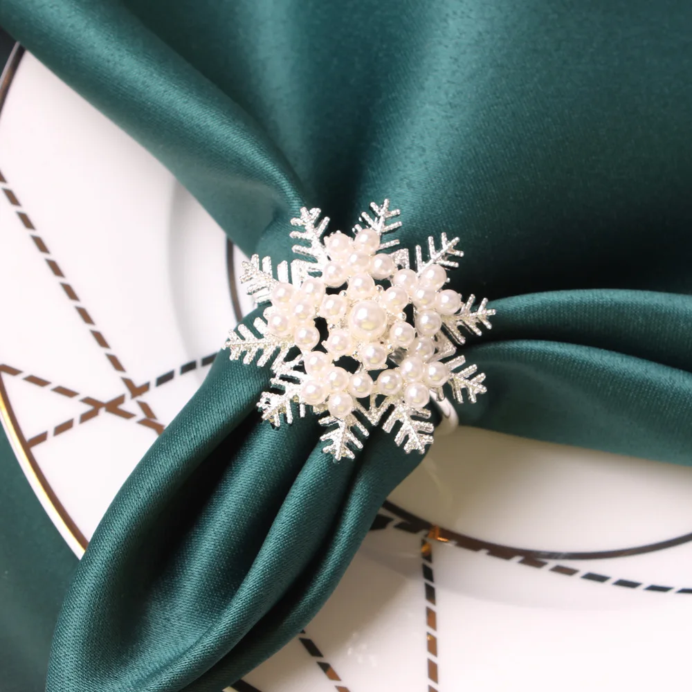 4/шт Рождественская серия посуда для отеля украшение снежинка салфетка застежка