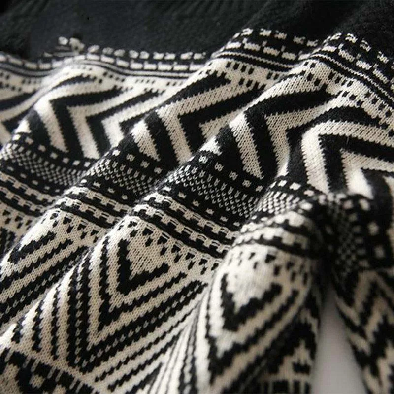 Осенний свитер с высоким воротником в скандинавском стиле пуловер женский