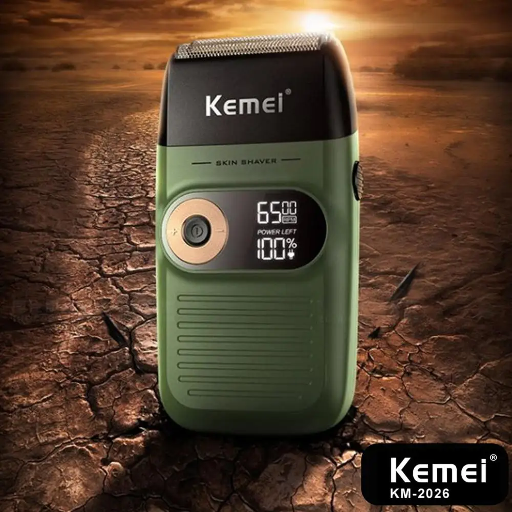 

KEMEI Electric Shaver Rechargeable Electric Beard Trimmer Shaving Machine for Men Beard Razor Wet-Dry Dual Use Washable Mower T9