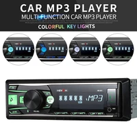 1 din car radio multimedia player voice control 7 color light front detachable panel compatible with mobile app navigation