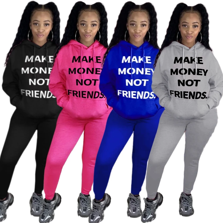 

Женский спортивный костюм, повседневный комплект из двух предметов с штанами и толстовкой