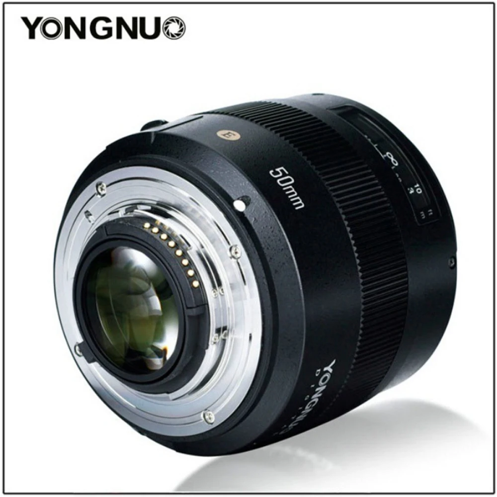 Светодиодная лампа для видеосъемки YONGNUO YN50MM 50 мм F1.4N F1.4 E Стандартный PrimeAuto объектив AF/MF объектив для Nikon D7500 D7200 D7100 D7000 D5600 D5500 D5300 D5200 D5100