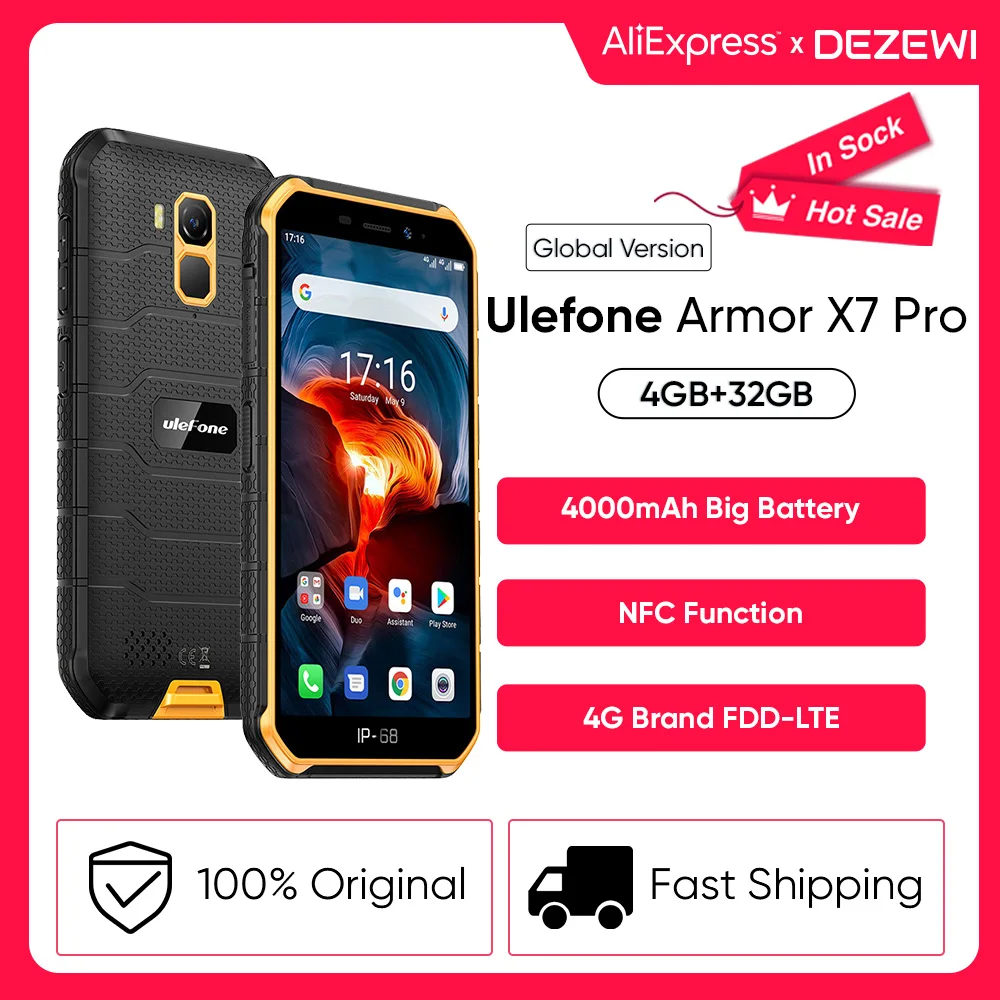 Ulefone Power X7 Pro Android10 прочный телефон 4 Гб Оперативная память смартфон