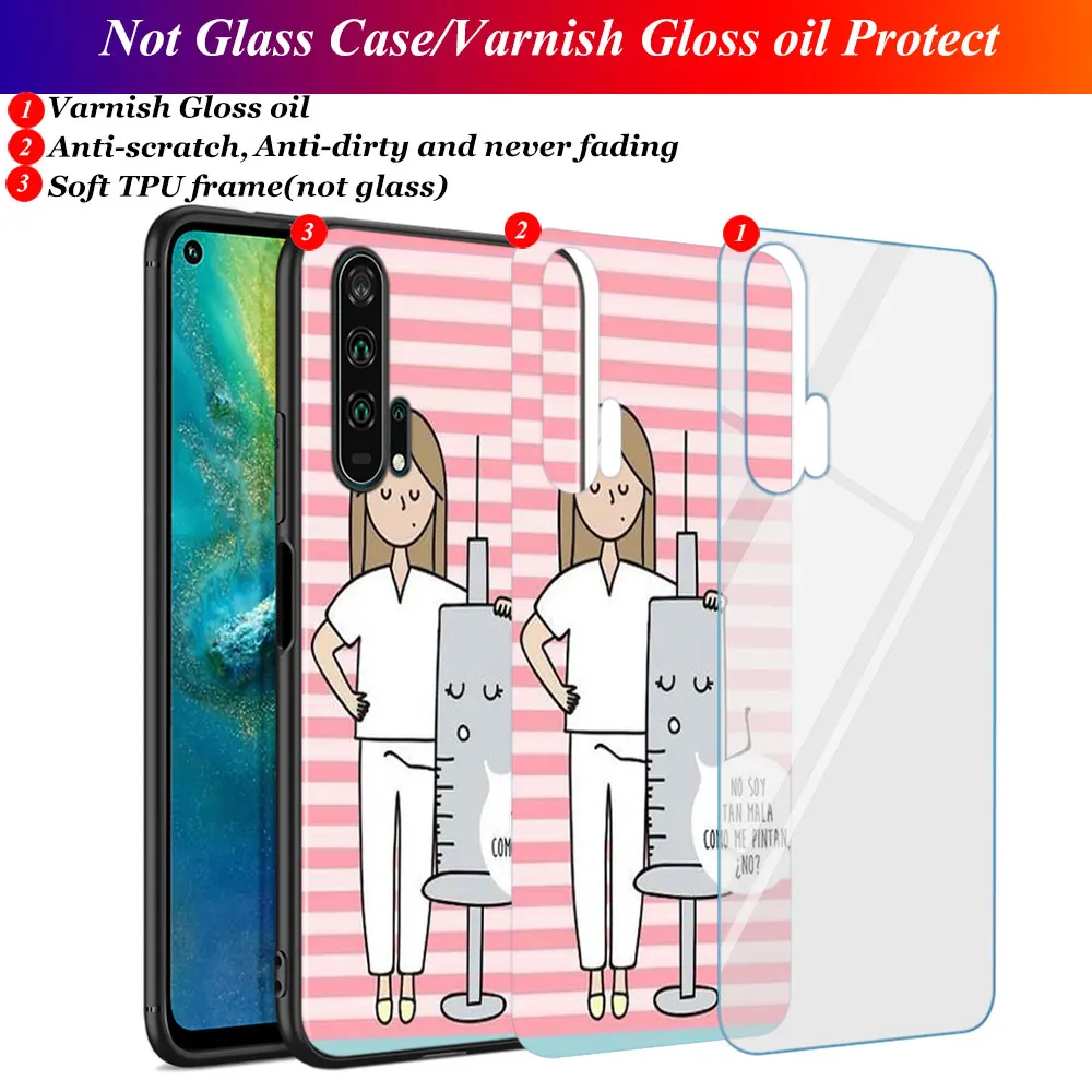Черный силиконовый чехол для медсестры медицинская медицина для huawei Honor 10i 9X8X20 10 9 Lite 8 8A 7A 7C Pro удобный телефонный футляр