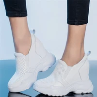 fashion sneakers women genuine leather wedges high heel ankle boots female breathable platform pumps shoes summer casual shoes