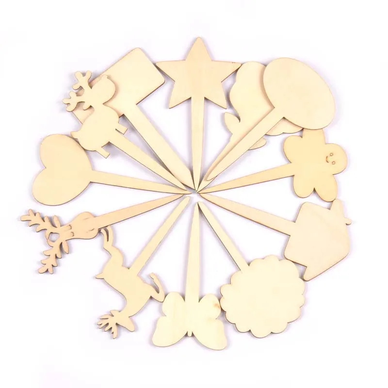 

Деревянная вывеска для бонсай фигурки для торта, 10 шт.