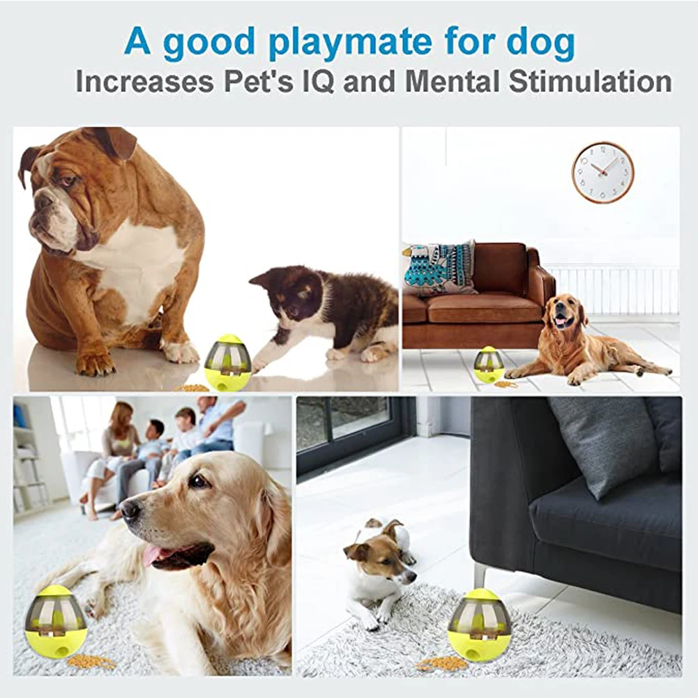 

Interactive Tumbler Pet Feeder Treat Ball Dog Toy for Pet Increases IQ Interactive Food Dispensing Ball Dog Cat Slow Feed Bowl