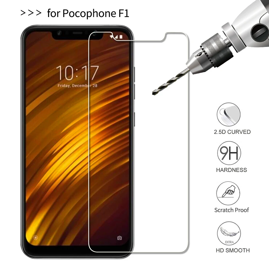 Закаленное стекло для Xiaomi PocoPhone F1 Защитная пленка экрана Redmi 7A 6A 5A 4X S2 Note 5 защитное