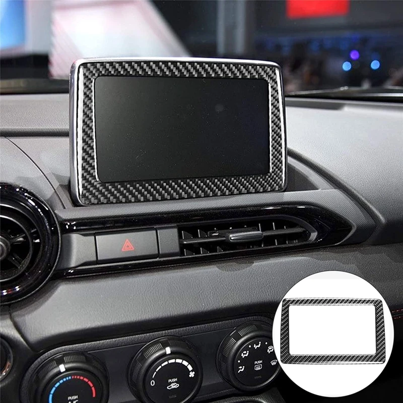 Carbon Fiber Display Trim Cover Sticker For Mazda MX-5 Miata Roadster 2016+ MX5 ND Navigation Frame Interior | Спорт и развлечения