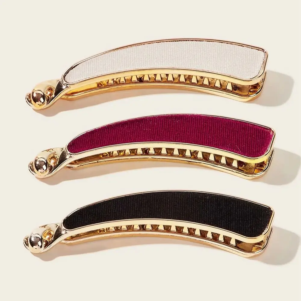 

Fashion Vintage Ponytail Holder Banana Barrette Teeth Hair Clips Solid Cloth Non Slip Girls Hairpins Hair Styling Tools
