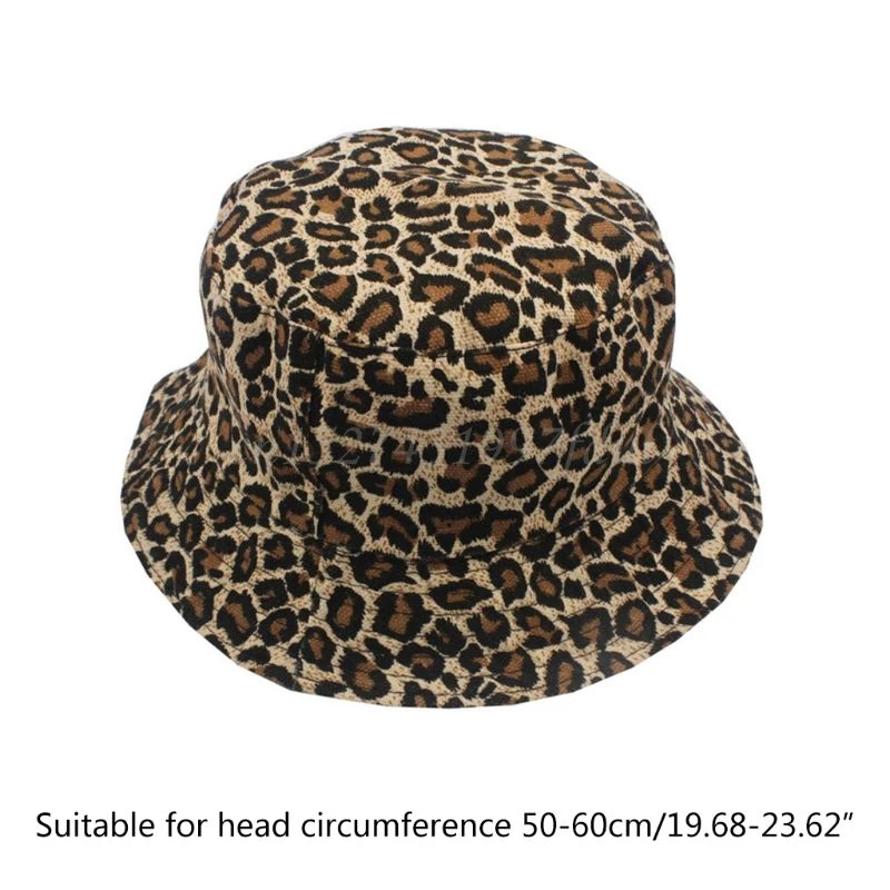 

Unisex Two-Sided Reversible Bucket Hat Contrast Colorful Leopard Fisherman Cap