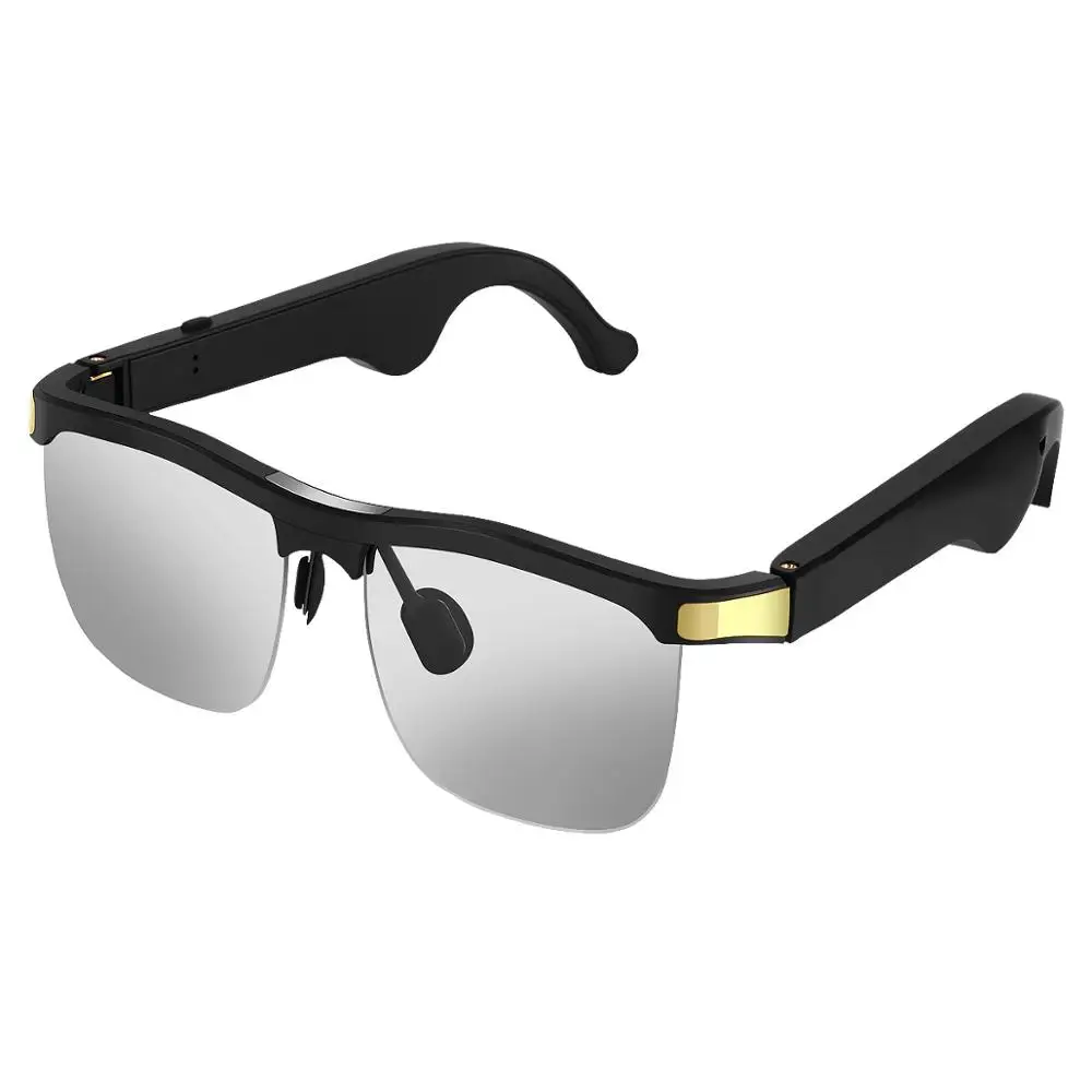 구매 무선 오디오 안경 블루투스 선글라스, 오픈 이어 음악 헤드폰 BT5.0 핸즈프리 통화 편광 안경 렌즈