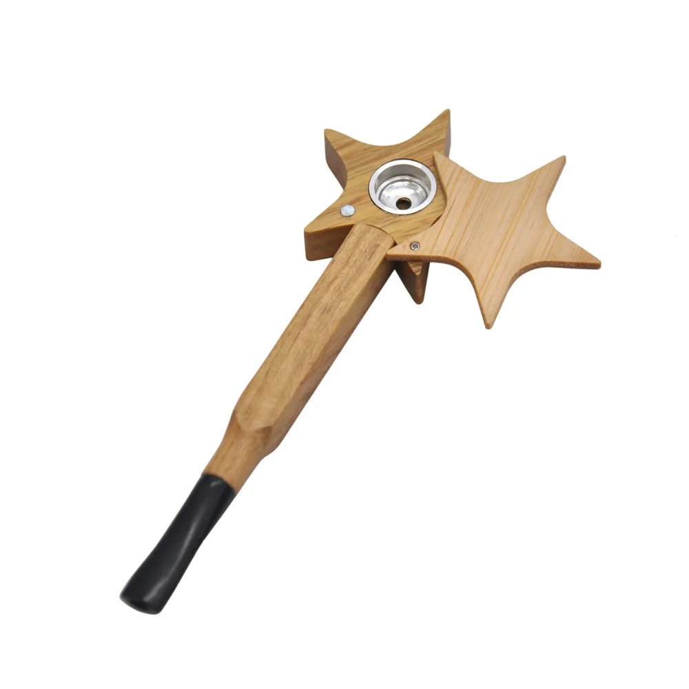 Креативные складные деревянные трубки с пентаграммой для курения портативные