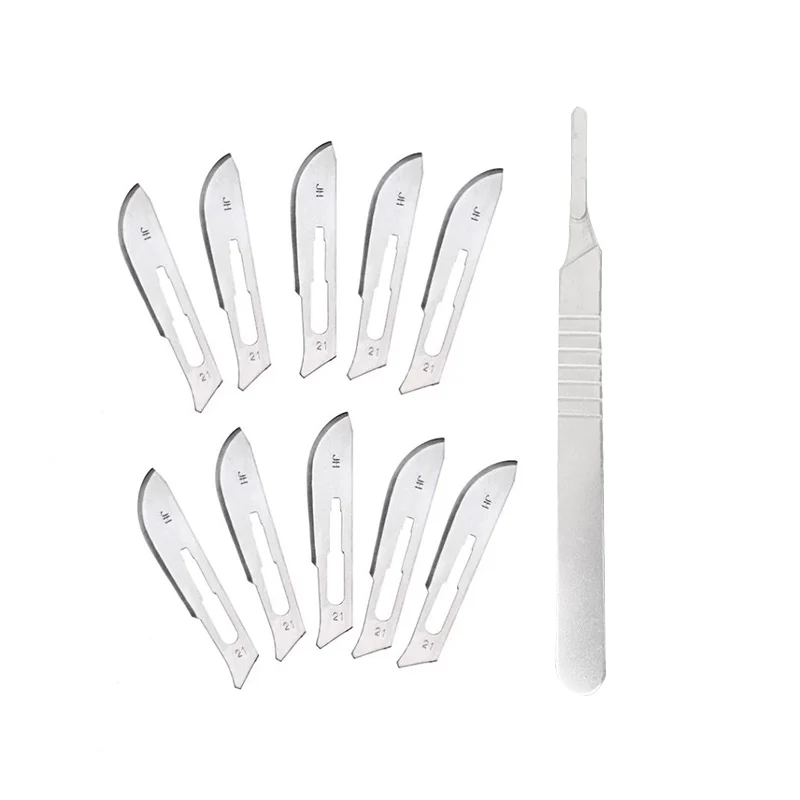 Хирургические Скальпели из углеродистой стали лезвия + ручка скальпель ремонт