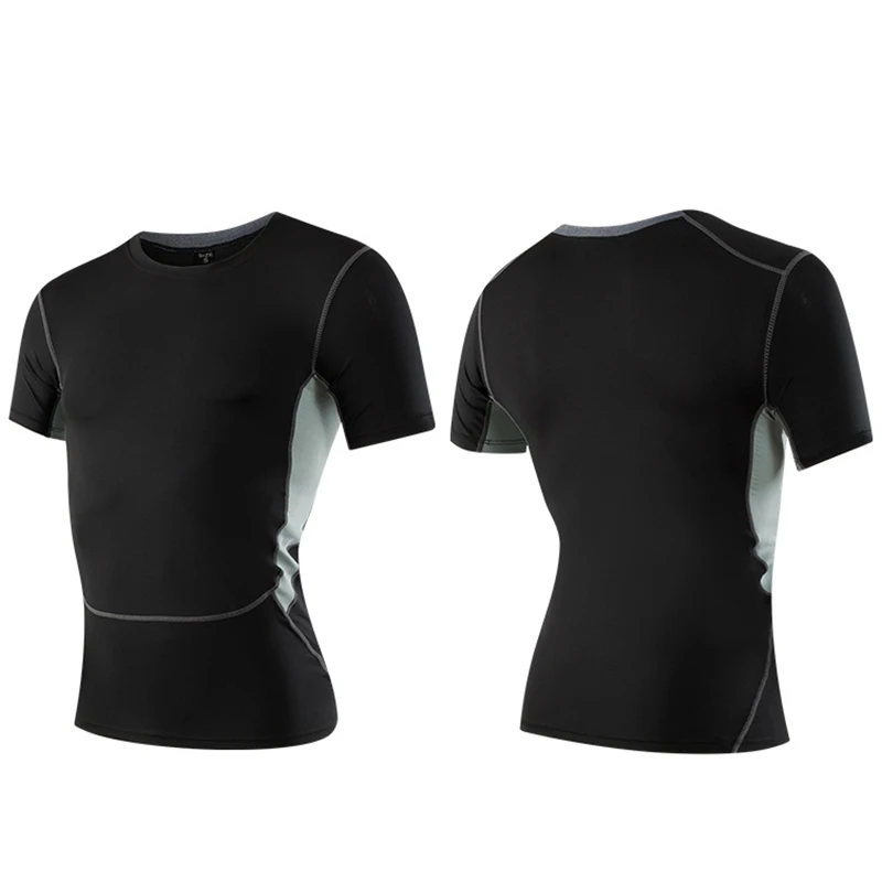 Футболка мужская компрессионная Джоггеры в стиле пэчворк базовый слой короткий