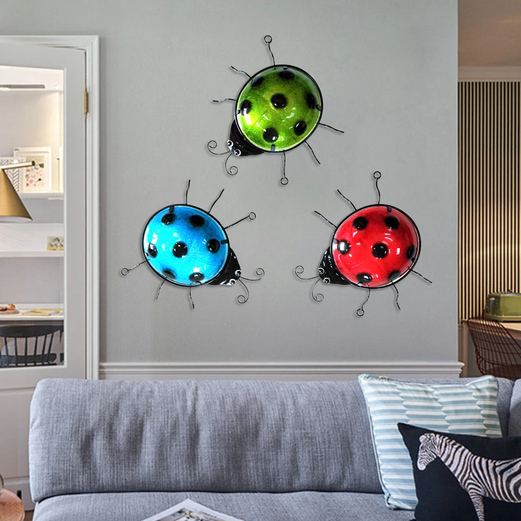 3x настенный художественный декор милые носочки с Божьими коровками для газонов
