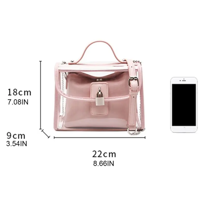 

Women Girls Handbag Transparent Crossbody Shoulder Bag Fashion Lady Female Summer Beach Messenger Purse Travel Shopping Tote