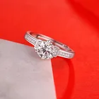 Блестящие серебряные кольца с бриллиантами GEM'S, 6 Зубцов, Муассанит, мерцание, блестящие бриллианты для женщин, свадьбы, 1,0 карата, VVS1