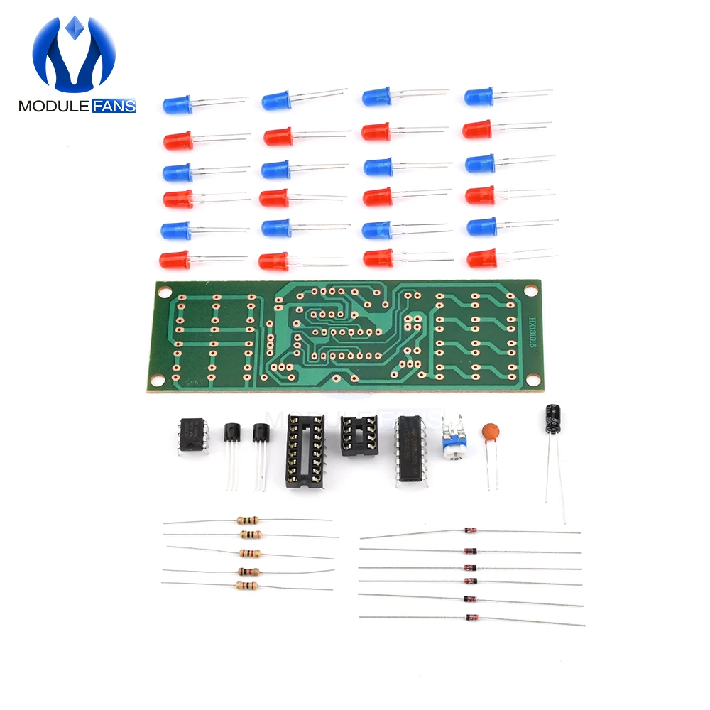 NE555 + CD4017 красно-синие двухцветные мигающие огни набор для доски тренировочные