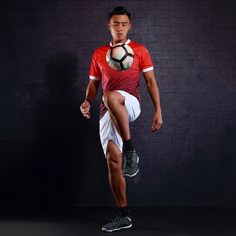 Дышащий Быстросохнущий Спортивный костюм для бега с коротким рукавом футболка