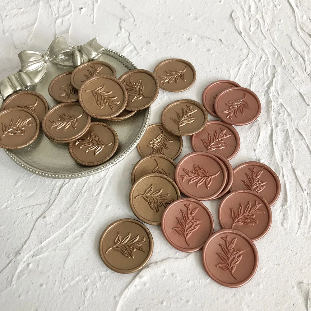 Самоклеящиеся восковые наклейки в виде оливковых ветвей запечатывающие