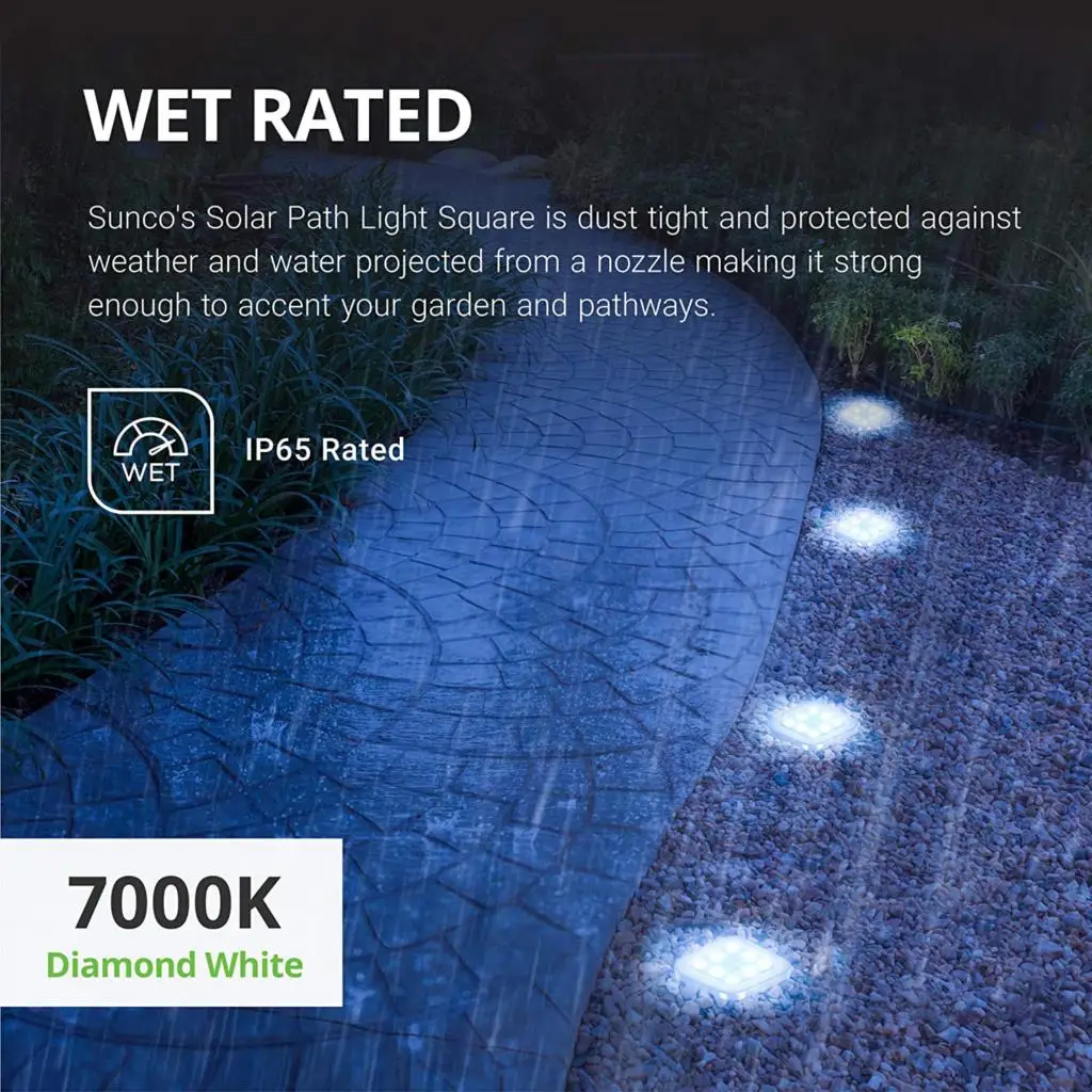 구매 태양 지상 조명 광장 8 LED 태양 정원 조명 방수 야외 태양 디스크 조명 통로 마당 산책로 파티오 잔디 램프