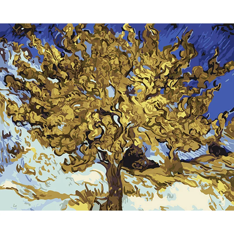 

Abstract Paint By Number Tree Oil Painting On Canvas For Adults Handmade DIY Kits Drawing Coloring Picture Photo Home Decoration